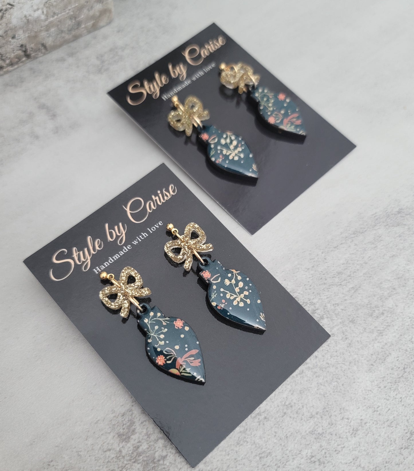 Romance Christmas light bow earrings