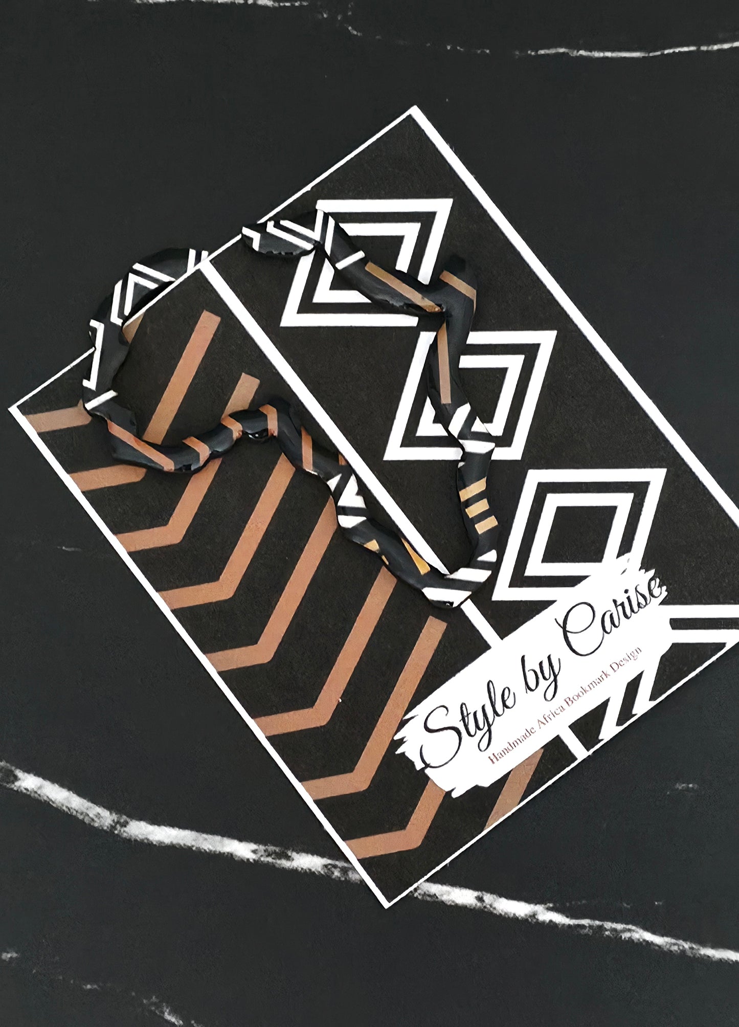 Africa Book Mark - Brown, black and white