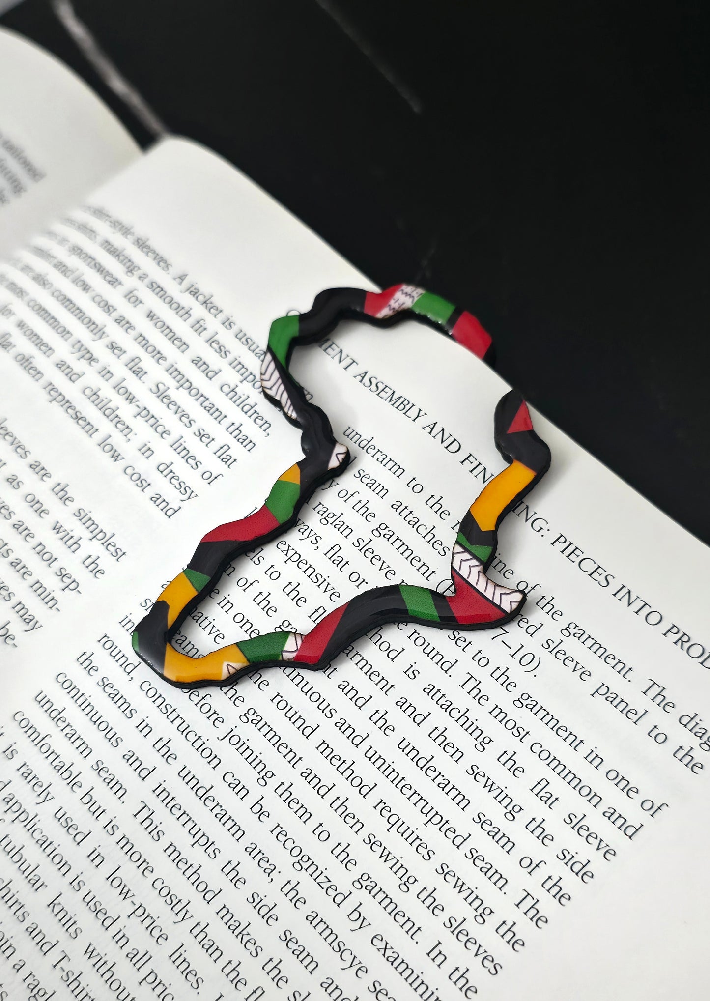 Africa Book Mark - Green, black, yellow, red