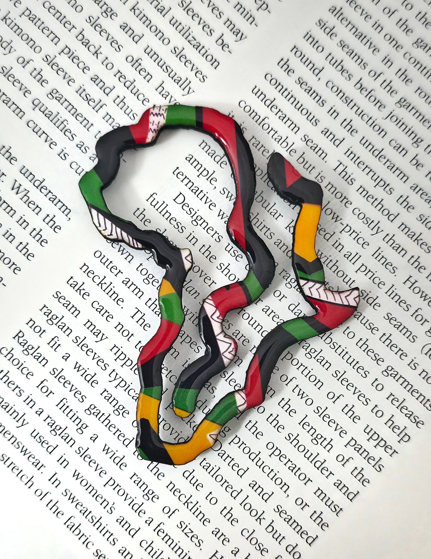 Africa Book Mark - Green, black, yellow, red