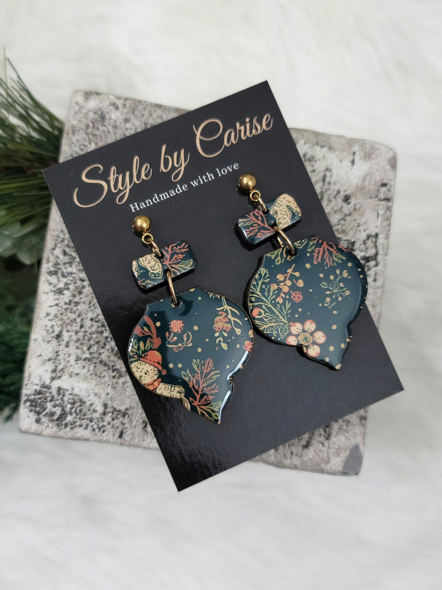 Christmas romance earrings