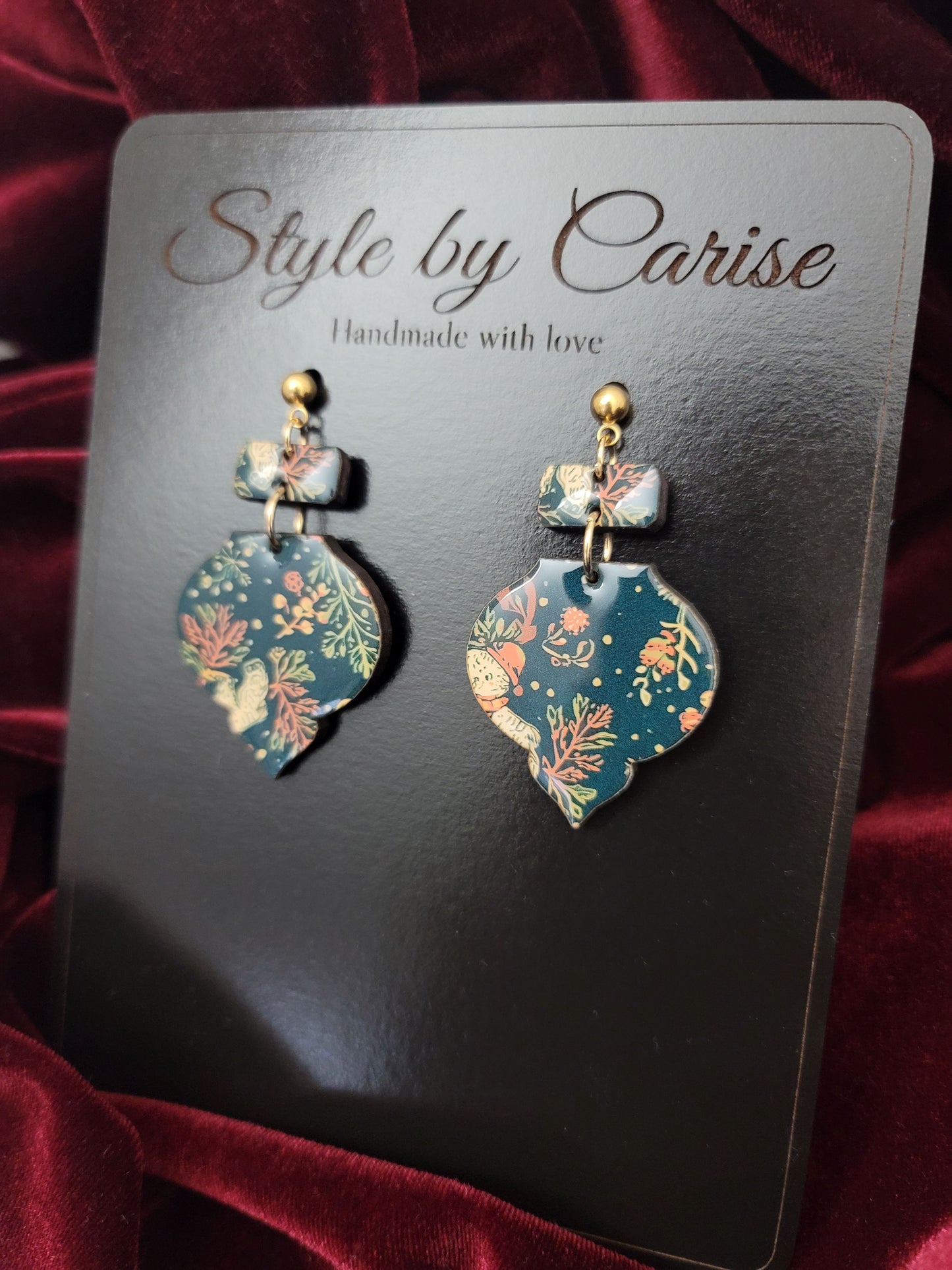 Christmas romance earrings